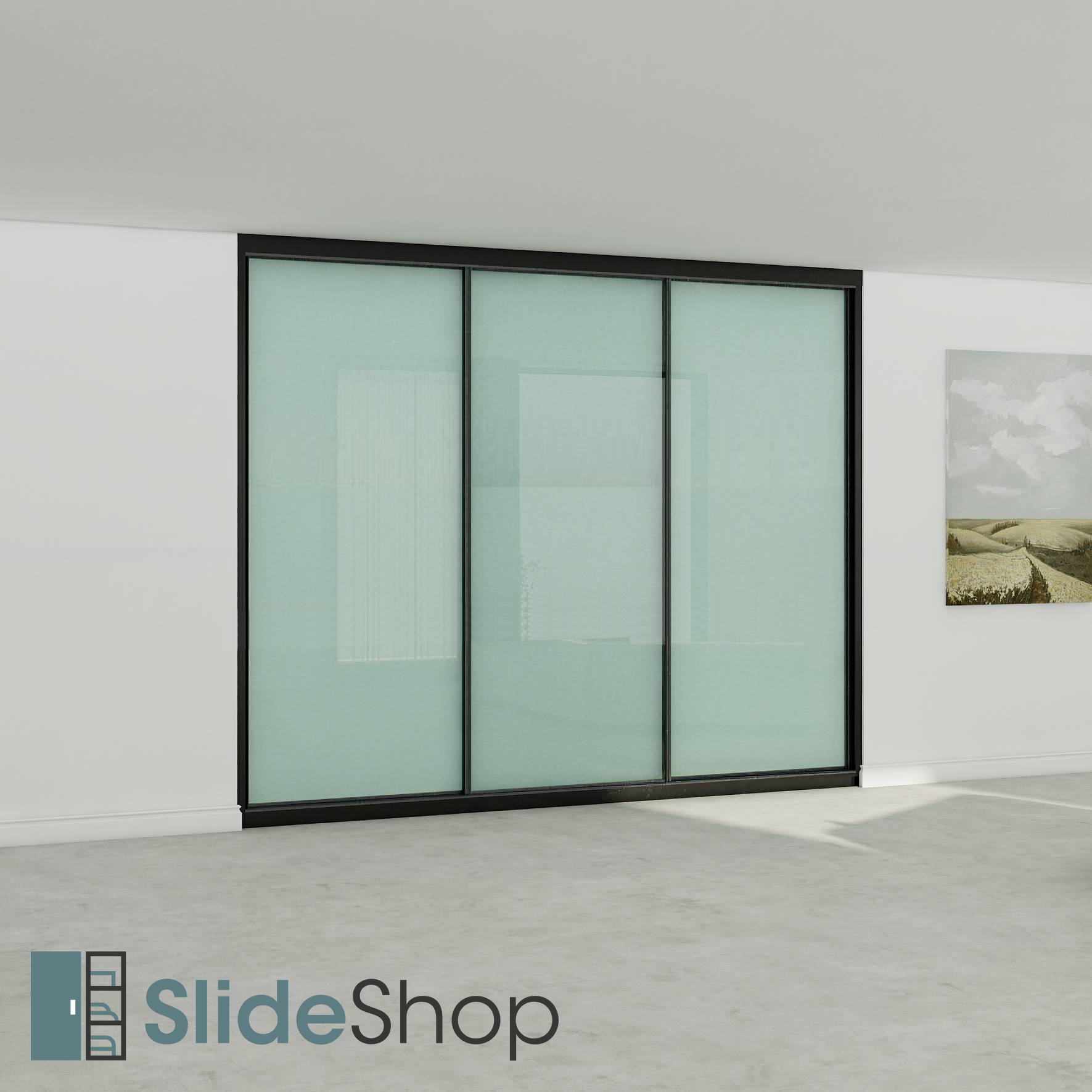 Neo-Groove Single full panel in Opaque Glass - SlideShop