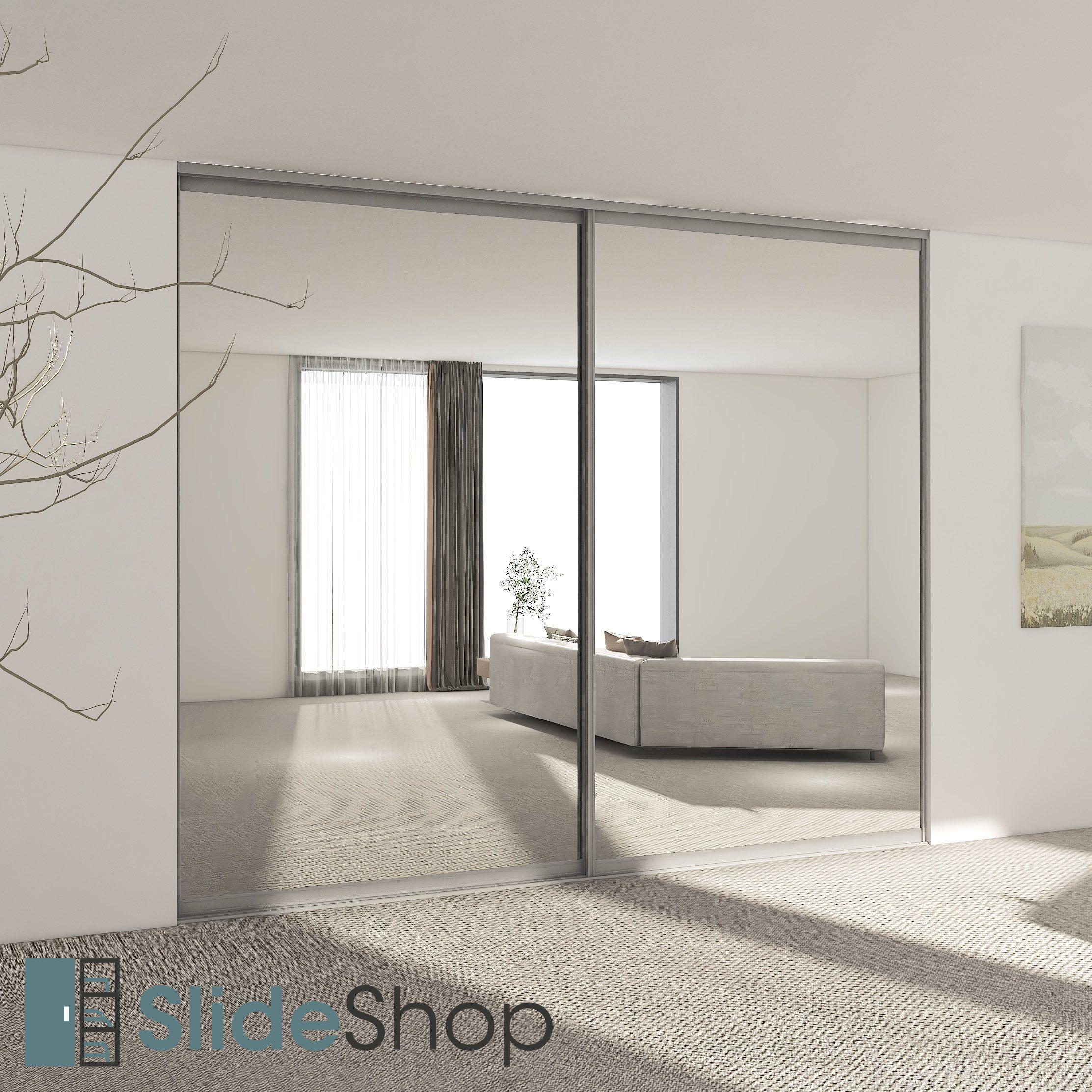 Classic Single full panel in Silver Mirror - SlideShop